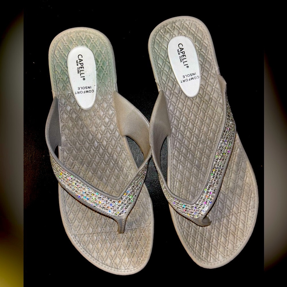 Capelli of New York Silver Glitter Sandals